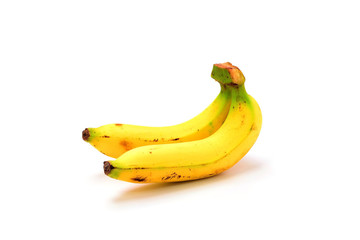 Two bananas isolated on white background