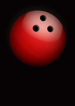 Dark Background of bowling ball. Vector Illustration.