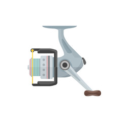 vector flat style gray fishing reel illustration.