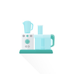 vector flat style white food processor illustration.