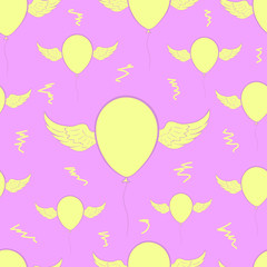 Seamless yellow balloons