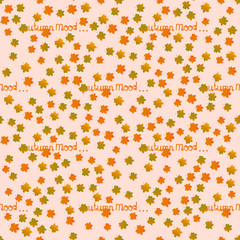 Autumn mood seamless pattern. Fall motif endless background. 