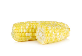 Fresh corn isolated on white background