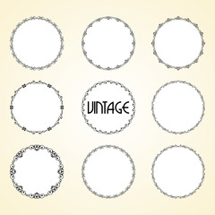 Vintage calligraphy decorative background, vector retro antique blank royal baroque border frame set . minimalistic illustration