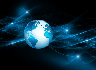 Best Internet Concept of global business. Globe, glowing lines