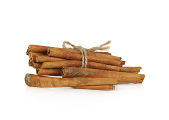 Cinnamon sticks isolated on white background