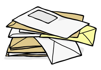 pile of used envelope 
