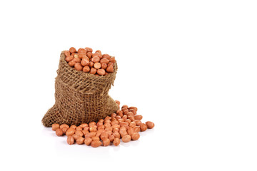 groundnuts (peanut) on white background