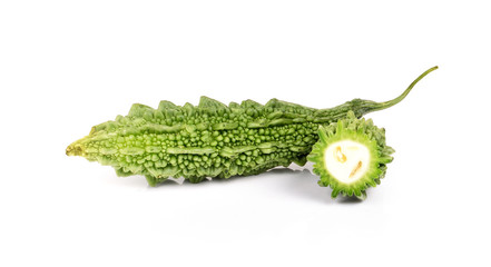 Bitter melon, Bitter gourd on white background