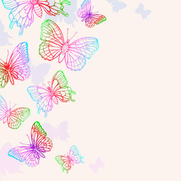 Colorful Butterflies Background