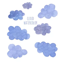 Foto op Plexiglas Hand drawn blue watercolor cloud © krambik