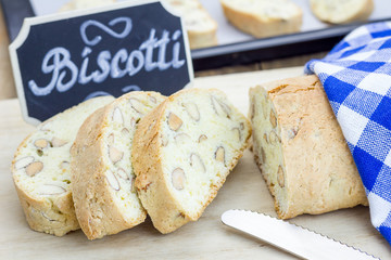 Preparing traditional Italian biscotti with almond