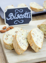 Preparing traditional Italian biscotti with almond