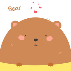 Cute bear vector. Funny hand drawn bear  illustration.