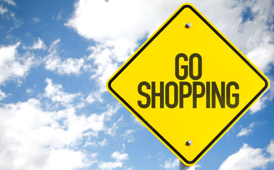 Go Shopping sign with sky background