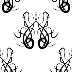 Naklejka premium abstract black and white vector damask seamless pattern