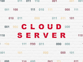Cloud networking concept: Cloud Server on wall background