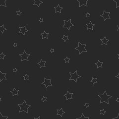 Hipster seamless pattern of thin line stars shapes, graphic simply background minimal design element for wrapping