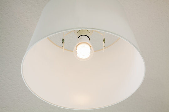 Economycal white ceiling lamp with lighting LED bulb