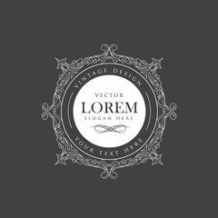 Luxury crown frame vector logos flourishes calligraphy elegant t