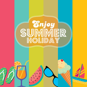  Summer holidays illustration & summer background