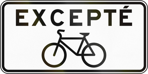 Bicycles Excepted in Canada