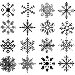 Black Snowflakes Silhouette Collections