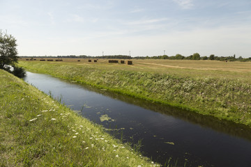 Graben zwischen Feldern