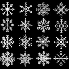 Chalkboard Snowflakes Silhouette