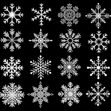 Chalkboard Snowflakes Silhouette