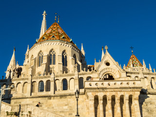 Fototapeta na wymiar St. Matthias Church and Fisherman's bastion in Budapest, Hungary