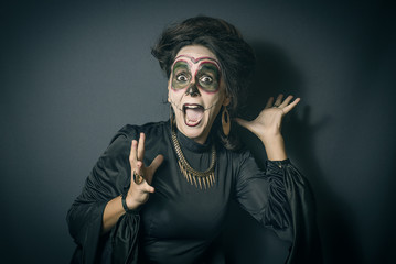 Portrait of woman in disguise for Halloween