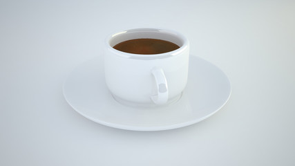 cup of coffee on white background