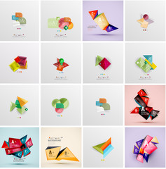 Fototapeta premium Set of abstract geometric infographic banner templates