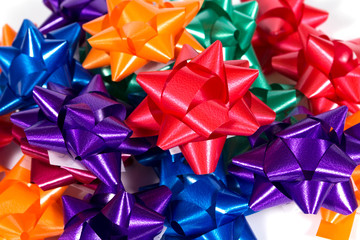 Colorful gift ribbon bow