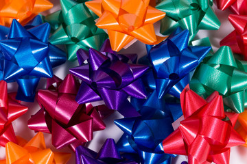 Colorful gift ribbon bow
