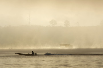 Fototapeta premium The boat in mist.
