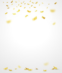 Golden confetti. Vector illustration