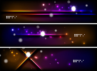 Obraz premium Set of banner, header backgrounds with place for your message