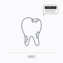 Caries icon. Tooth health sign.