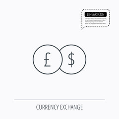 Currency exchange icon. Banking transfer sign.