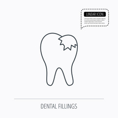 Dental fillings icon. Tooth restoration sign.