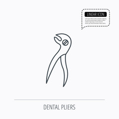 Dental pliers icon. Stomatological forceps tool.