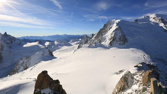 Transports aériens en hélicoptère au Mont Blanc