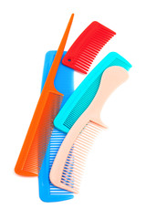 combs on white background