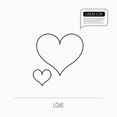 Love hearts icon. Lovers sign.