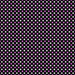 Pink, Black and White Polka Dot  Abstract Design Tile Pattern Re