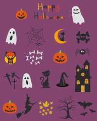 Halloween set, icons