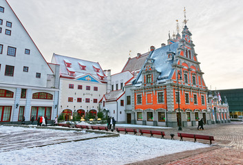 Obraz premium Dom Czarnogłowych w Rydze