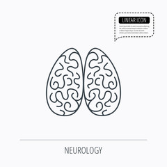 Neurology icon. Human brain sign.